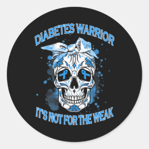 Pegatina Redonda Guerrero de la diabetes no es para la débil diabet