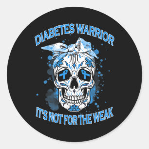 Pegatina Redonda Guerrero de la diabetes no es para la débil diabet