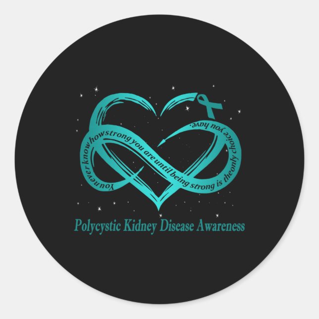 Pegatina Redonda Guerrero de la enfermedad renal (Anverso)