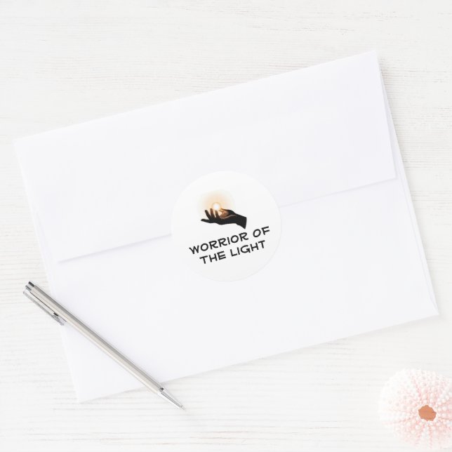 Pegatina Redonda Guerrero De La Luz (Sobre)