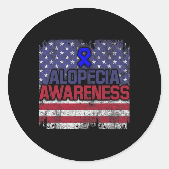 Pegatina Redonda Guerrero de la pérdida del cabello de conciencia l (Anverso)