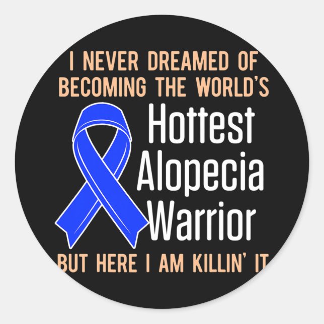 Pegatina Redonda Guerrero de la pérdida del cabello de la toma de c (Anverso)