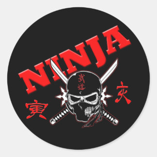 Pegatina Redonda Guerrero de Ninja