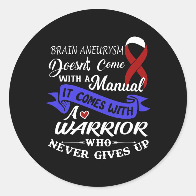 Pegatina Redonda Guerrero del aneurisma del cerebro divertido Aneur (Anverso)