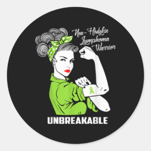 Pegatina Redonda Guerrero del linfoma no hodgkin Conciencia inquebr
