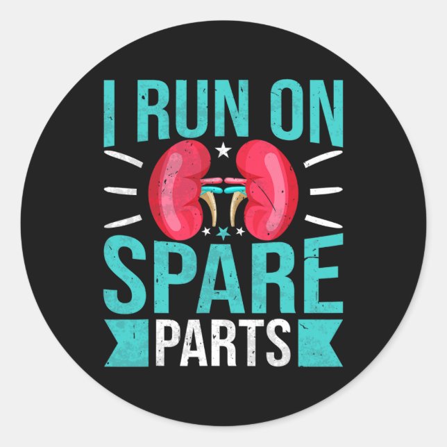 Pegatina Redonda Guerrero del riñón - Motivati de sensibilización s (Anverso)