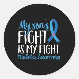 Pegatina Redonda Guerrero del T1D Mi lucha de hijos es mi lucha con