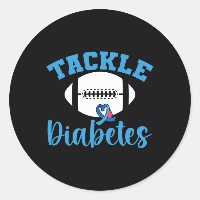 Pegatina Redonda Guerrero del T1D: Sensibilización sobre la diabete (Anverso)