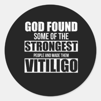 Pegatina Redonda Guerrero del Vitiligo de la Conciencia Positiva