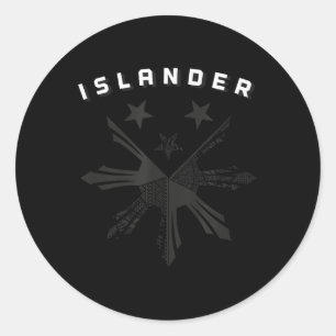 Pegatina Redonda Guerrero filipino Tatuaje tribal hawaiano