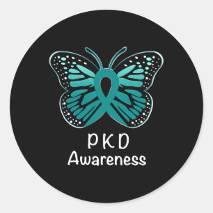 Pegatina Redonda Guerrero Verde azulado para la sensibilización sob