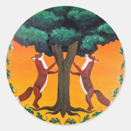 Pegatina Redonda Guía Animal Rótulo hexadecimal: 6.ª zorra