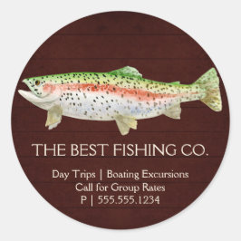 Pegatina Redonda Guía Rustica de Pesca de Borgoña