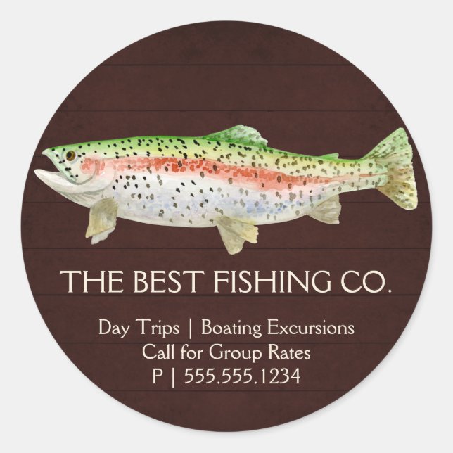 Pegatina Redonda Guía Rustica de Pesca de Borgoña (Anverso)