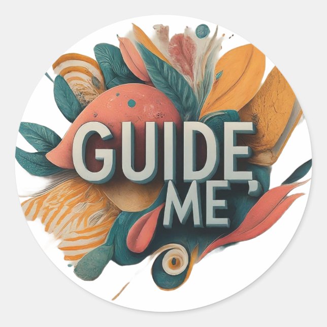 Pegatina Redonda Guid me (Anverso)