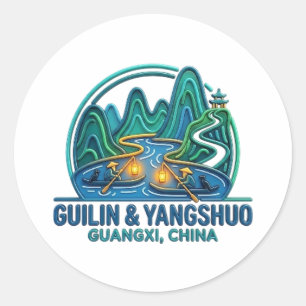 PEGATINA REDONDA GUILIN & YANGSHUO