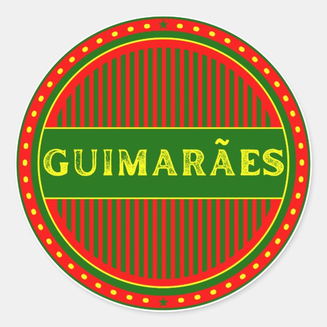Pegatina Redonda Guimarães City Pride Emblem – Portuguese Identity (Anverso)
