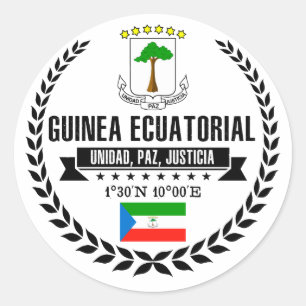 Pegatina Redonda Guinea Ecuatorial