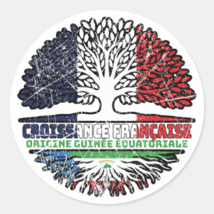 Pegatina Redonda Guinea Ecuatorial Francia Ecuatorial