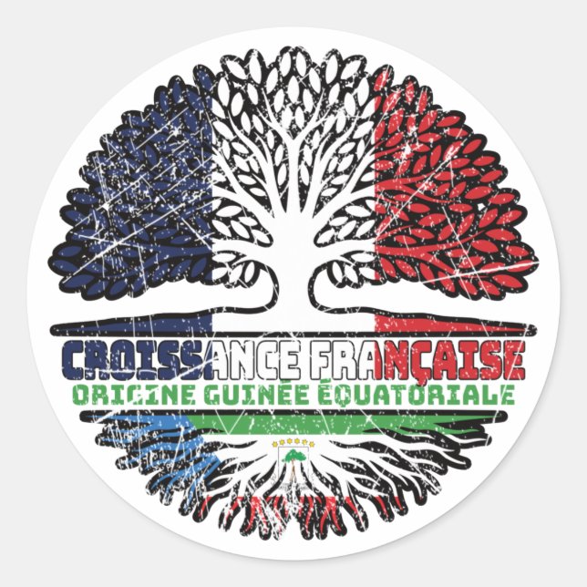 Pegatina Redonda Guinea Ecuatorial Francia Ecuatorial (Anverso)