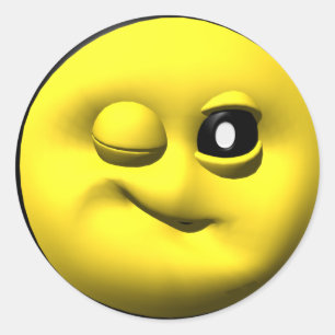 Pegatina Redonda Guiño de amarillo