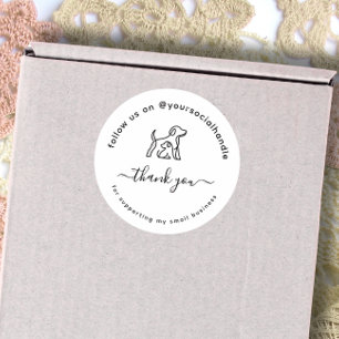 Pegatina Redonda Guión agradecimiento identificador social Logotipo