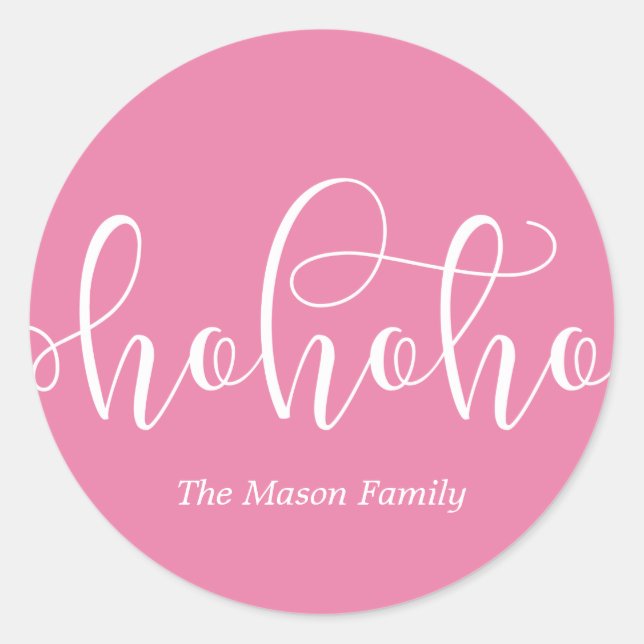 Pegatina Redonda Guión blanco Ho Ho (Anverso)