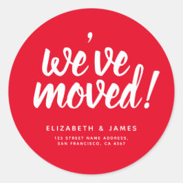 Pegatina Redonda Guión blanco rojo simple que hemos movido