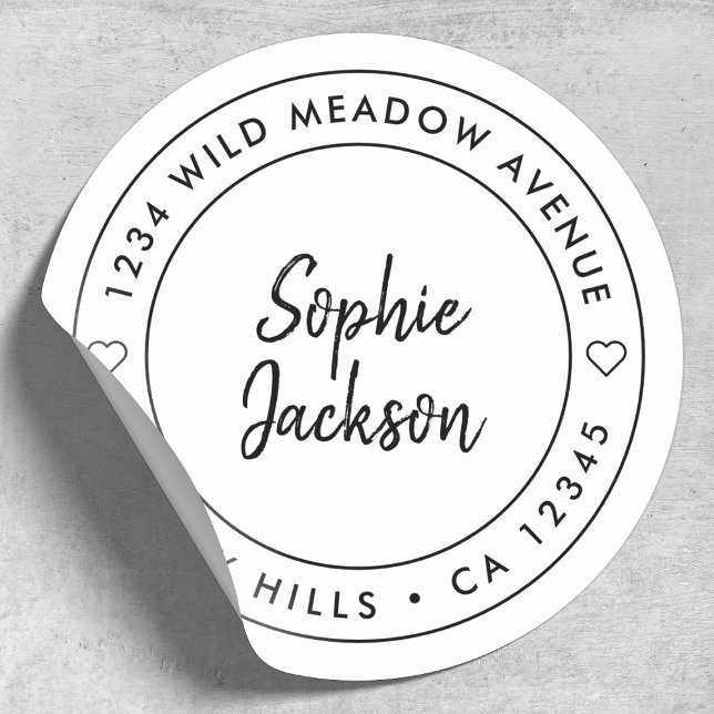 Pegatina Redonda Guión cardíaco moderno | Cláusulas de dirección de (Subido por el creador)