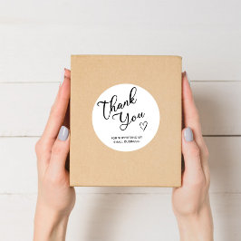 Pegatina Redonda Guión de agradecimiento Corazón Pequeña Empresa