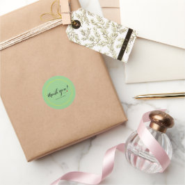 Pegatina Redonda Guión de agradecimiento Minimalista personalizado 