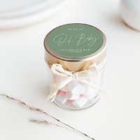 Guión de baby shower moderno verde salvia elegante