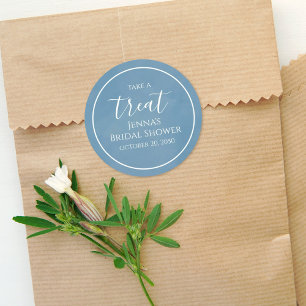 Pegatina Redonda Guión de caligrafía Minimalista de la ducha de nov