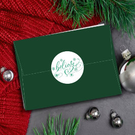 Pegatina Redonda Guión de creencia | Furia simple de copos de nieve