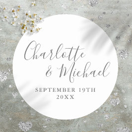 Pegatina Redonda Guión de firma elegante