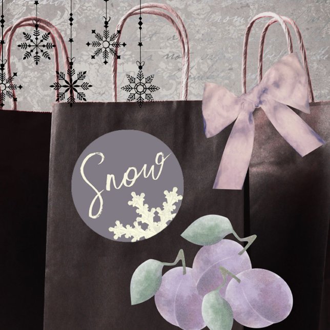 Pegatina Redonda Guión de nieve mantequilla gris púrpura crema de v (Subido por el creador)