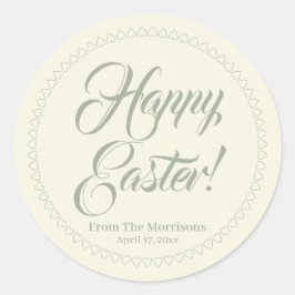 Pegatina Redonda Guión del personalizado del borde del corazón del