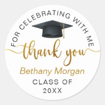 Guión dorado Gracias Graduación