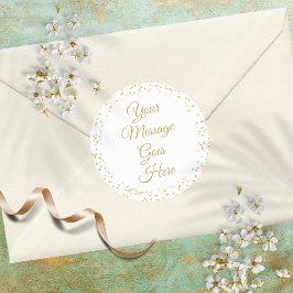 Pegatina Redonda Guión elegante de Moda de polvo dorado