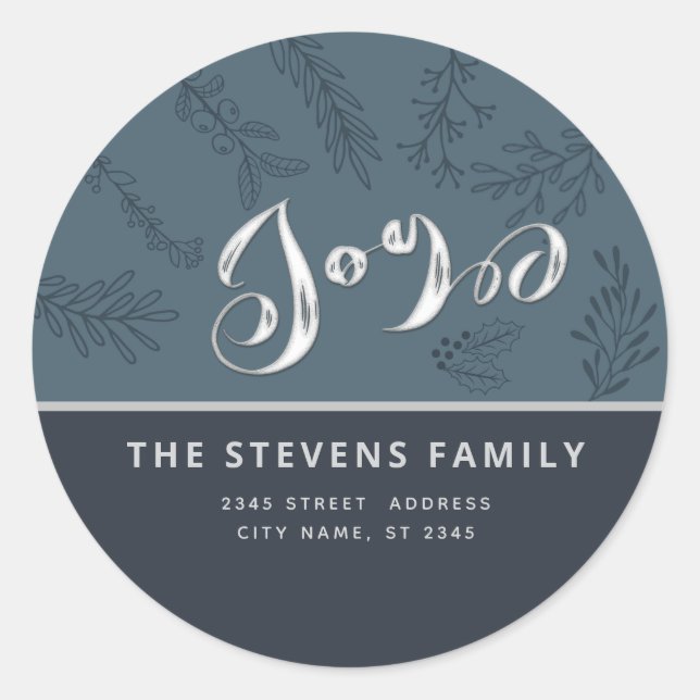 Pegatina Redonda Guión elegante moderno alegría botánica clásica in (Anverso)