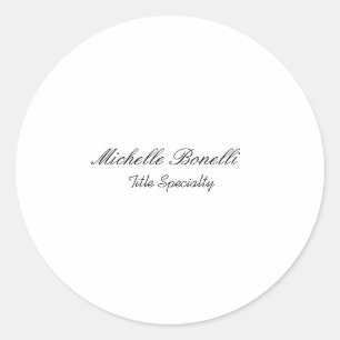 Pegatina Redonda Guión estilo Clásico Añadir su nombre