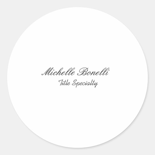 Pegatina Redonda Guión estilo Clásico Añadir su nombre (Anverso)