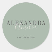 Guión minimalista Boho Sage Green Personalizado Bu