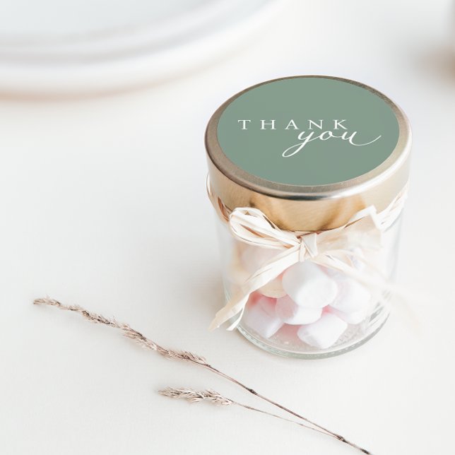 Pegatina Redonda Guión Minimalista verde sabio Gracias Pegatinas (Subido por el creador)