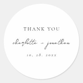 Pegatina Redonda Guión mínimo en blanco y negro