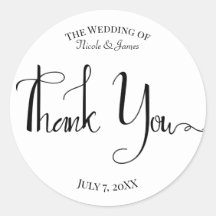 Guión Moderno Agradecimiento Regalo de Boda Blanco