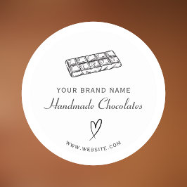 Pegatina Redonda Guión moderno de chocolate hecho a mano Typo Pegat