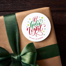 Pegatina Redonda Guión moderno de Navidades de la noche sagrada Ron