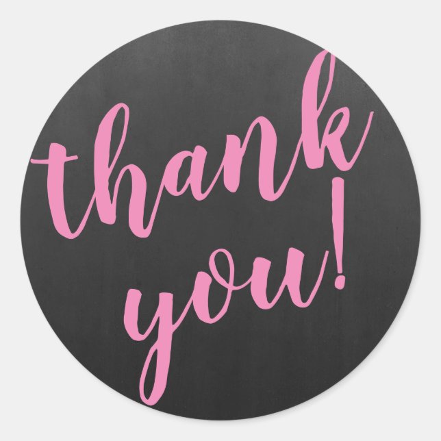 Pegatina Redonda Guión moderno Gracias Simple Blackboard (Anverso)