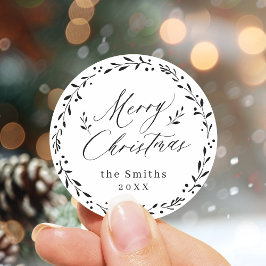 Pegatina Redonda Guión moderno Regalo navideño navideño
